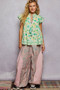 POL Tassel Tied Floral Flutter Sleeve Blouse