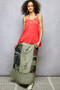POL Printed Patchwork Embroidered Ruffled Skirt