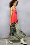 POL Printed Patchwork Embroidered Ruffled Skirt
