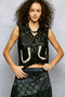 POL Button Down Cropped Crochet Vest with Scalloped Edge
