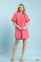 Umgee Seersucker Puff Sleeve Dress