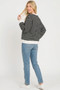 Zenana Striped Rib Banded Sweatshirt