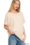 Zenana Hacci Dolman Sleeve Boat Neck Top