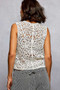 POL Button Down Cropped Crochet Vest with Scalloped Edge