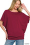Zenana Hacci Dolman Sleeve Boat Neck Top