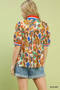 Umgee Jacquard Abstract Print Top