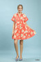 Umgee Floral Tiered Collared Babydoll Dress