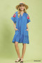 Umgee Embroidered Shoulder Dress