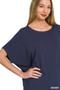 Zenana Hacci Dolman Sleeve Boat Neck Top