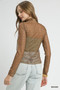 Umgee Nylon Lace Mesh Long Sleeve Top