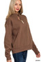 Zenana Fleece Half Zip Sweatshirt