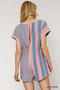 Umgee Mixed Striped Short Sleeve Romper