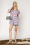 Umgee Mixed Striped Short Sleeve Romper