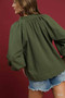 Umgee Full Size Textured Notched Balloon Sleeve Blouse Plus Size