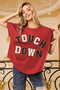 BiBi Touchdown Letter Loose Fit Vintage Washed Top