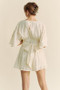 Davi & Dani Batwing Sleeve Waist Belt Romper