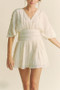 Davi & Dani Batwing Sleeve Waist Belt Romper