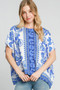 Umgee Full Size Floral Border Print Oversized Top Plus Size