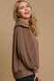 Umgee Full Size Ribbed Knit Half Zipper Sweatshirt Plus Size