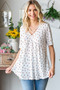 Heimish Full Size Crisscross Ditsy Floral Babydoll Top Plus Size