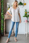 Heimish Full Size Crisscross Ditsy Floral Babydoll Top Plus Size