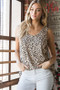 Heimish Full Size Front Button Animal Print Sleeveless Top Plus Size