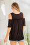 Heimish Full Size Frill Round Neck Cold Shoulder T-Shirt Plus Size