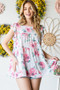 Heimish Full Size Butterfly Short Sleeve Round Neck Floral Print Tiered Top Plus Size