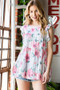 Heimish Full Size Butterfly Short Sleeve Round Neck Floral Print Tiered Top Plus Size