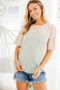 Heimish Full Size Contrast Round Neck Short Sleeve T-Shirt Plus Size