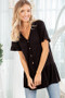 Heimish Full Size Ruffled V-Neck Short Sleeve Blouse Plus Size