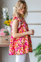 Heimish Full Size Butterfly Sleeve Floral Tiered Top Plus Size