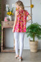 Heimish Full Size Butterfly Sleeve Floral Tiered Top Plus Size