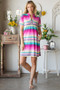 Heimish Full Size Striped Short Sleeve Mini Tee Dress Plus Size