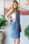 Heimish Full Size Ribbed Sleeveless Mini Tank Dress Plus Size