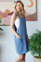 Heimish Full Size Ribbed Sleeveless Mini Tank Dress Plus Size
