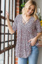 Heimish Full Size Short Sleeve Crisscross Animal Babydoll Top Plus Size