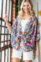 Heimish Full Size Multi Color Snake Open Cardigan Plus Size