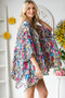 Heimish Full Size Multi Color Snake Open Cardigan Plus Size