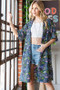 Heimish Full Size Half Sleeve Floral Open Cardigan Plus Size