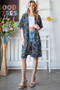 Heimish Full Size Half Sleeve Floral Open Cardigan Plus Size