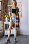 Heimish Full Size Animal Leopard and Stripe Open Cardigan Plus Size