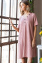 Heimish Full Size Solid Ribbed Mini Dress with Button Plus Size
