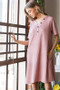 Heimish Full Size Solid Ribbed Mini Dress with Button Plus Size