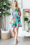 Heimish Full Size Floral Johnny Collar Sleeveless Dress Plus Size