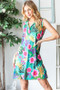 Heimish Full Size Floral Johnny Collar Sleeveless Dress Plus Size