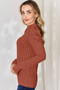 Basic Bae Full Size Ribbed Mock Neck Puff Sleeve T-Shirt