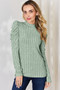Basic Bae Full Size Ribbed Mock Neck Puff Sleeve T-Shirt