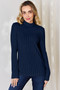 Basic Bae Full Size Ribbed Mock Neck Long Sleeve T-Shirt