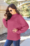 Basic Bae Full Size Ribbed Exposed Seam Mock Neck Knit Top